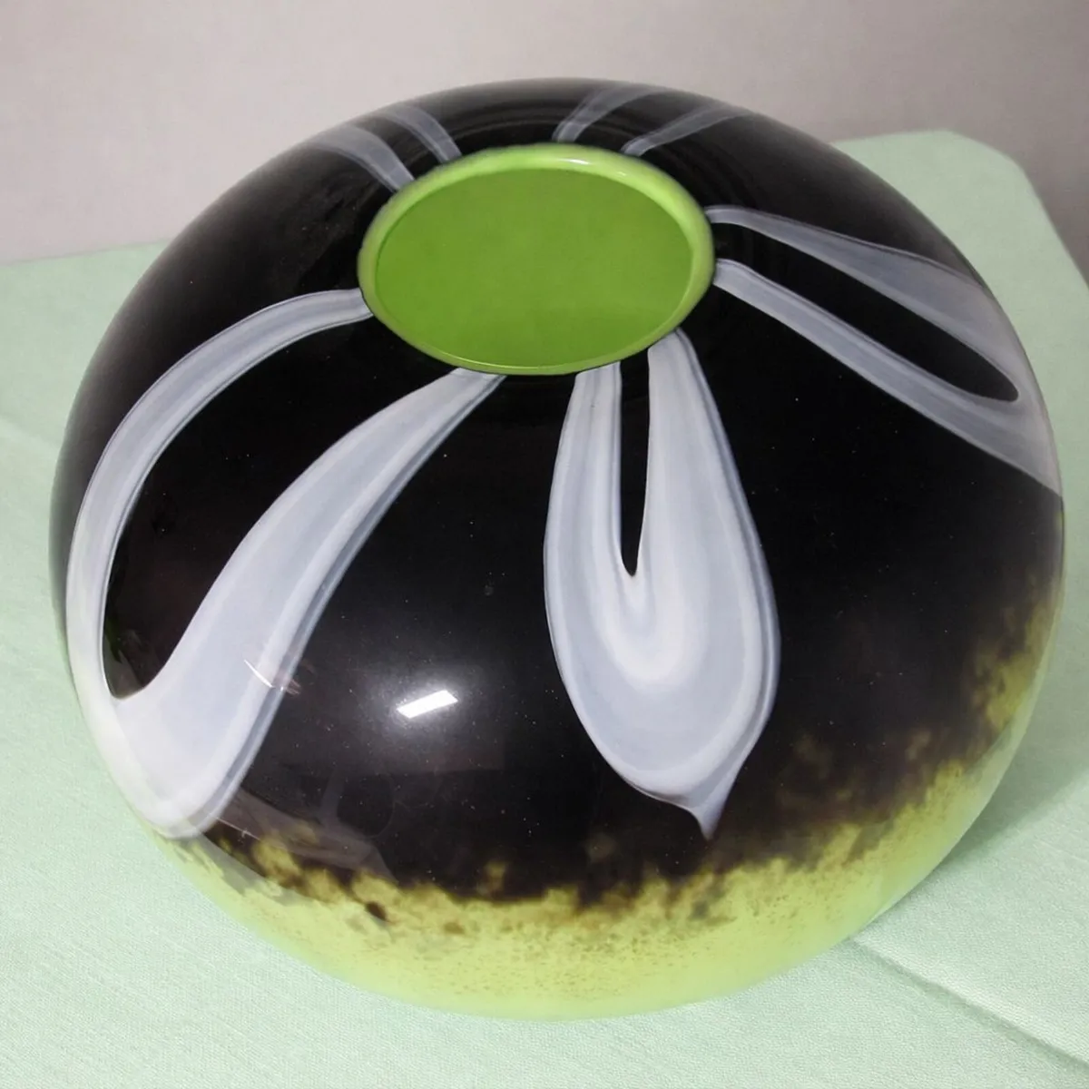 Modern Decorative Glass Vase – Brown & Lime Green - Image 1