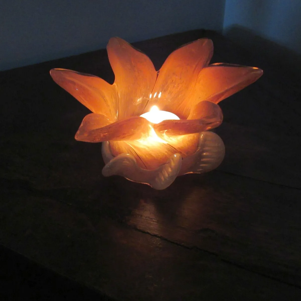 Venetian Murano Style Art Glass Candle Holder - Image 2