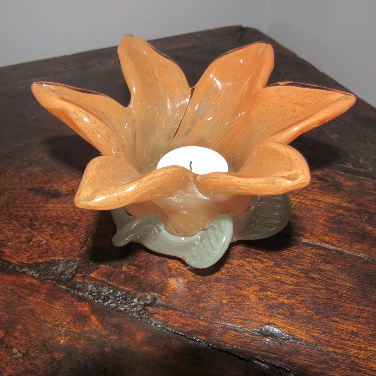 Venetian Murano Style Art Glass Candle Holder - Image 1