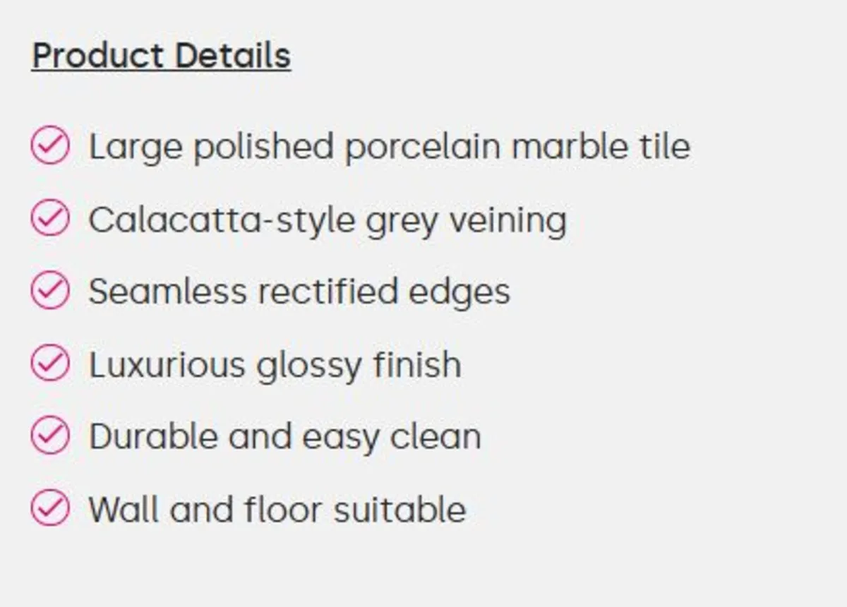 Marble Calcatta Blanco Polished 60 x 120cm Rectifi - Image 2