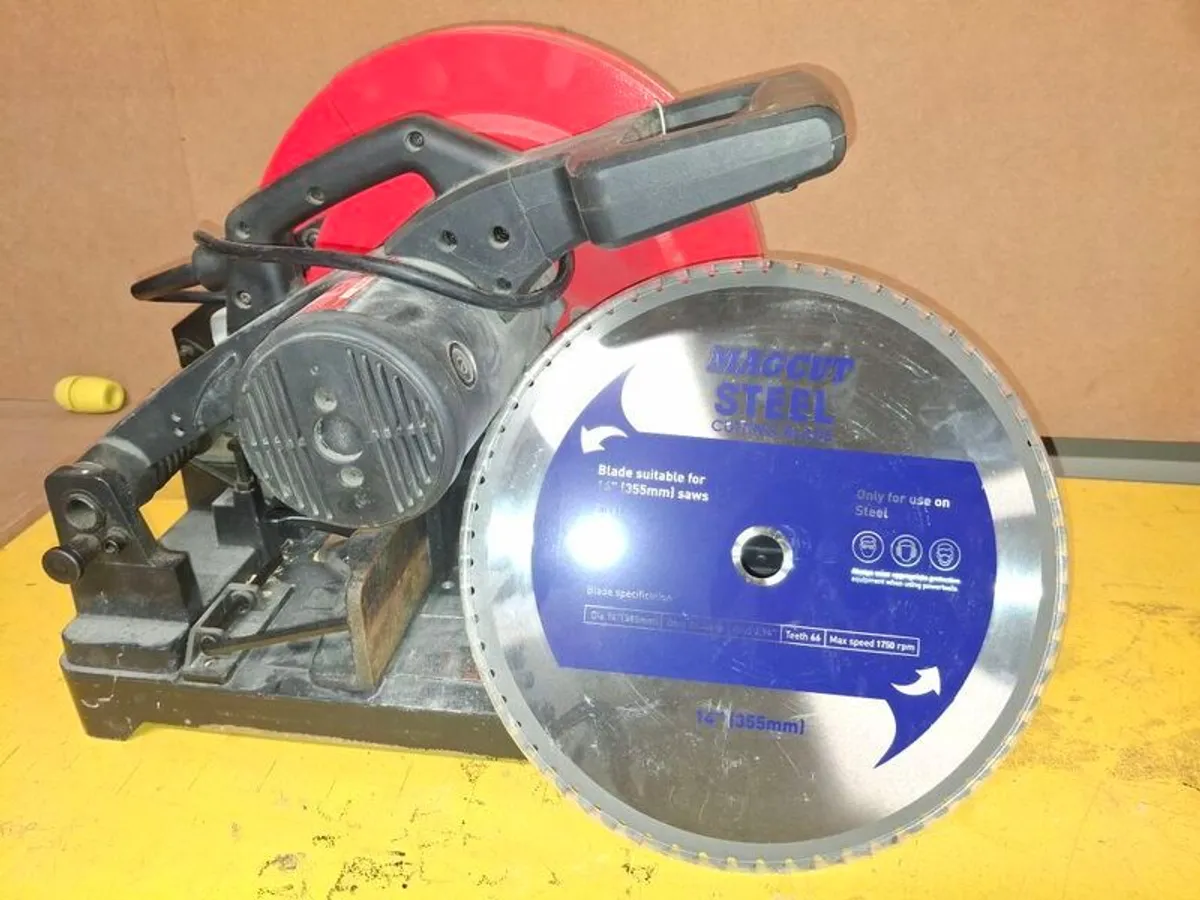 Rotabroach Element 14/3A 355mm Chop Saw for sale with 2 new cold cutting blades. - Image 1