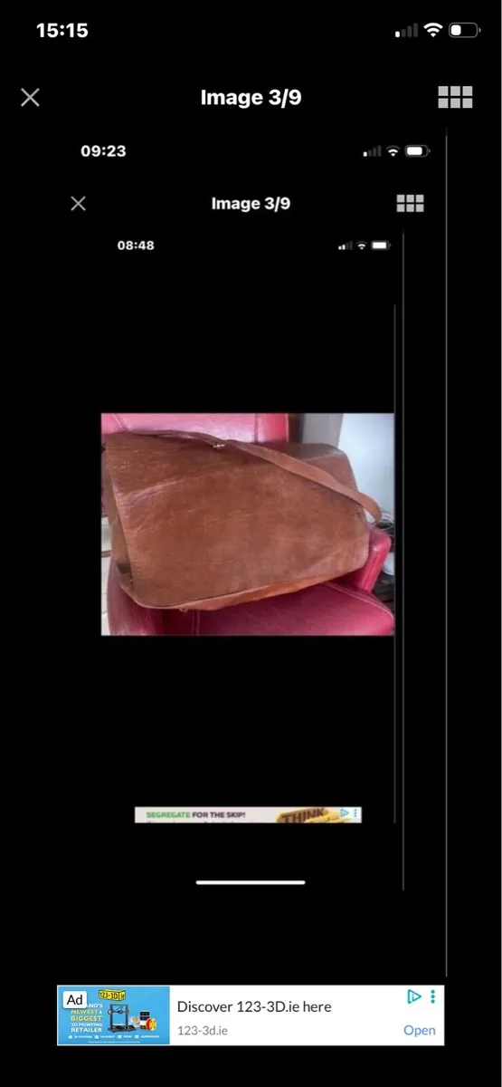 Extra Large leather messenger Bag - Image 3