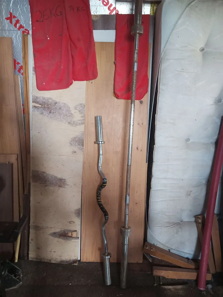 Olympic Barbell and Olympic curl bar - Image 4