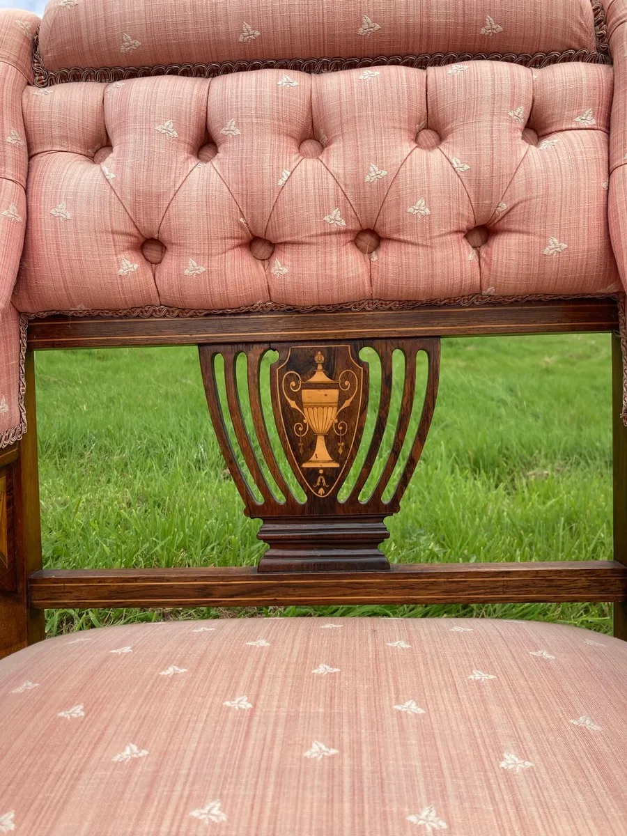 Edwardian Rosewood Armchairs - Image 4