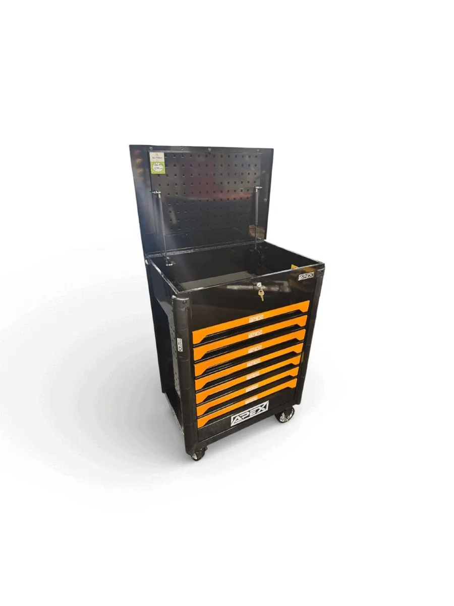 Apex 7 Drawer Tool Chest with Tools Black & Orange - Image 1
