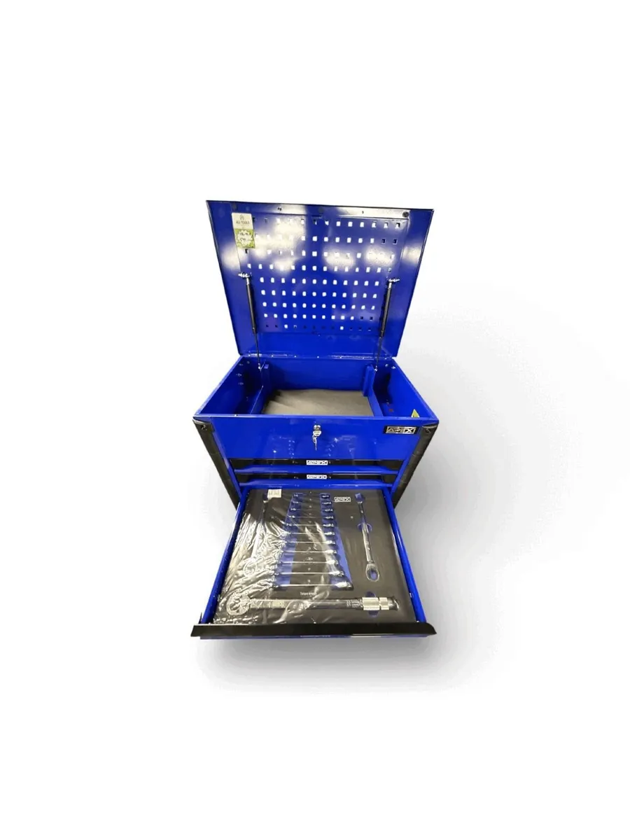 Apex 7 Drawer Tool Chest with Tools (Black & Blue) - Image 2