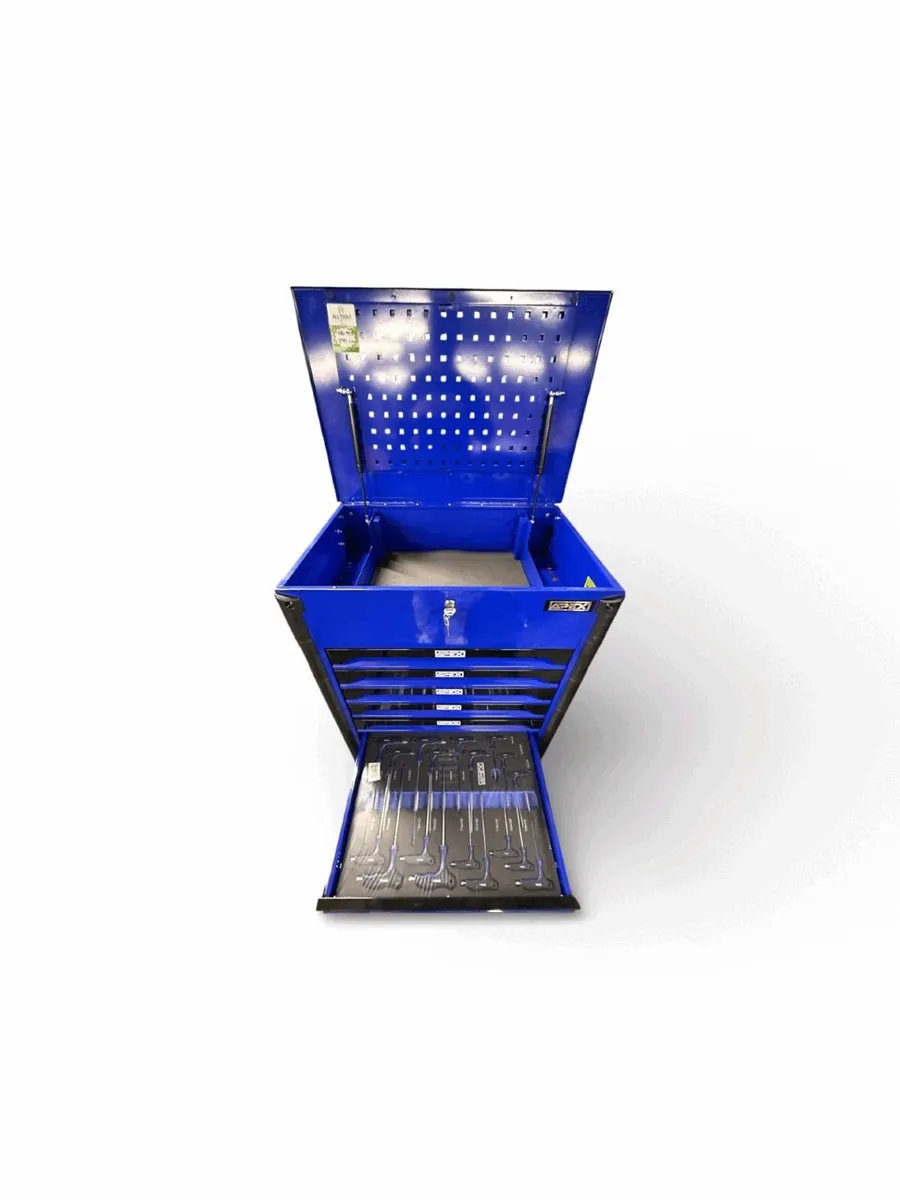 Apex 7 Drawer Tool Chest with Tools (Black & Blue) - Image 3
