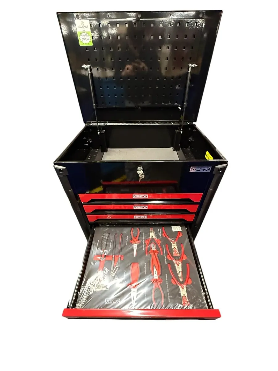 Apex 7 Drawer Tool Chest with Tools (Black & Red) - Image 3