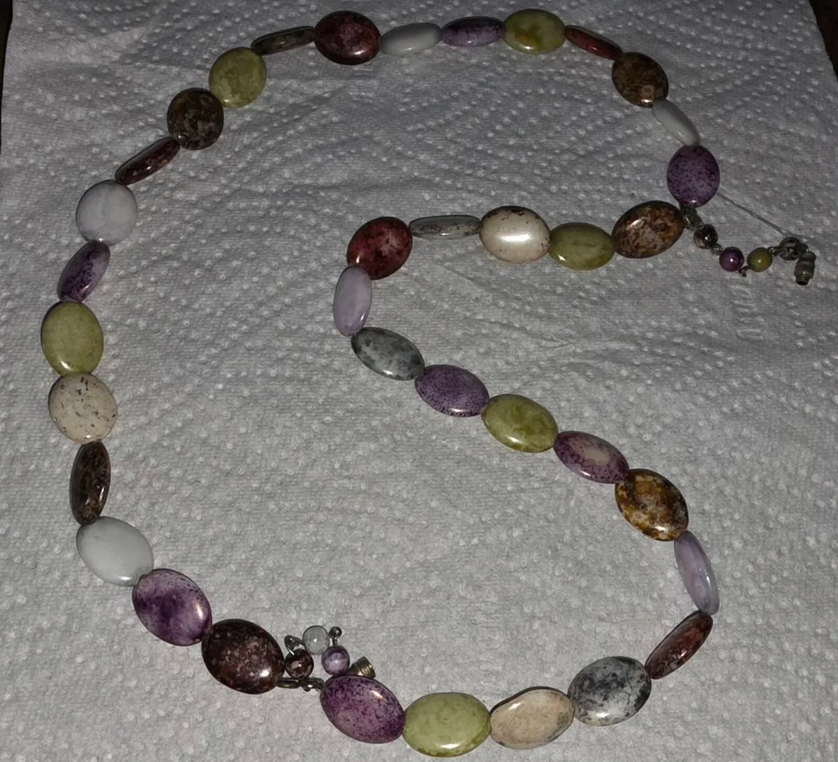POLISHED BEACH STONE, 24"Long Slip-Over Chain ! - Image 3