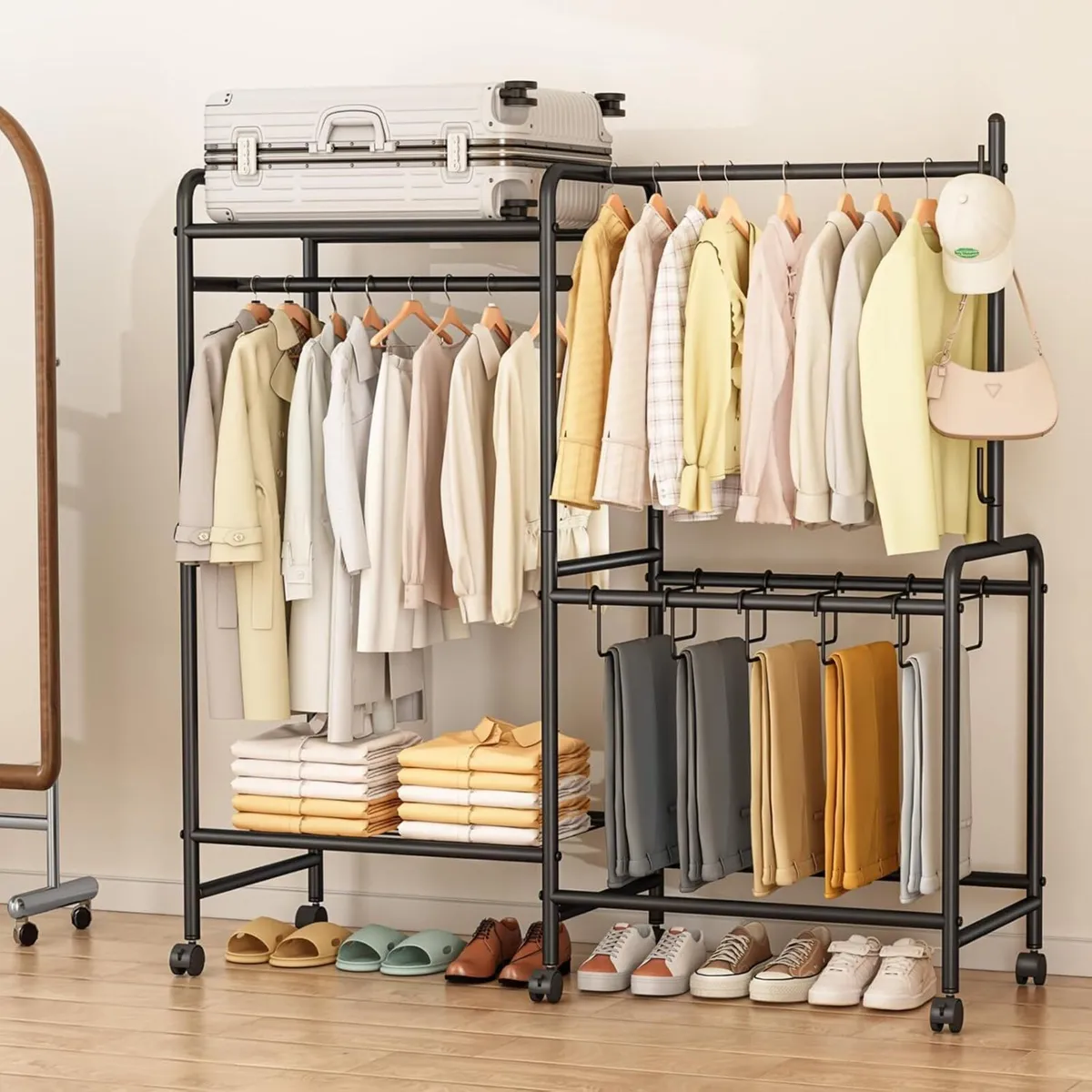 Heavy Duty Clothes Rail with Wheels 125KG Metal - Image 2