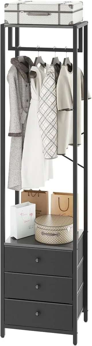 Coat Rack with Non-woven Drawer Freestanding Tall - Image 1