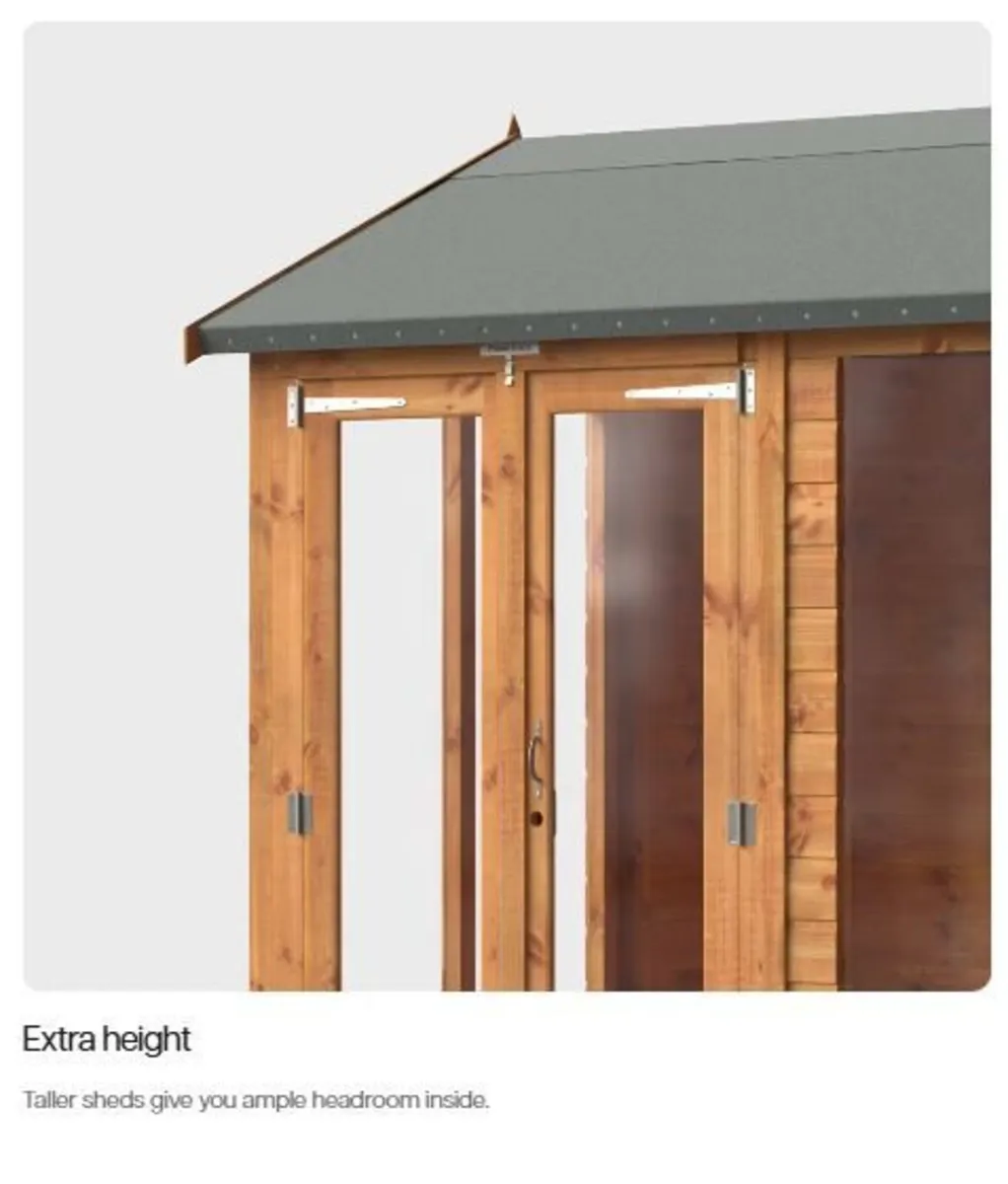 8×6 Deluxe Timber Apex Garden Summerhouses - Image 3