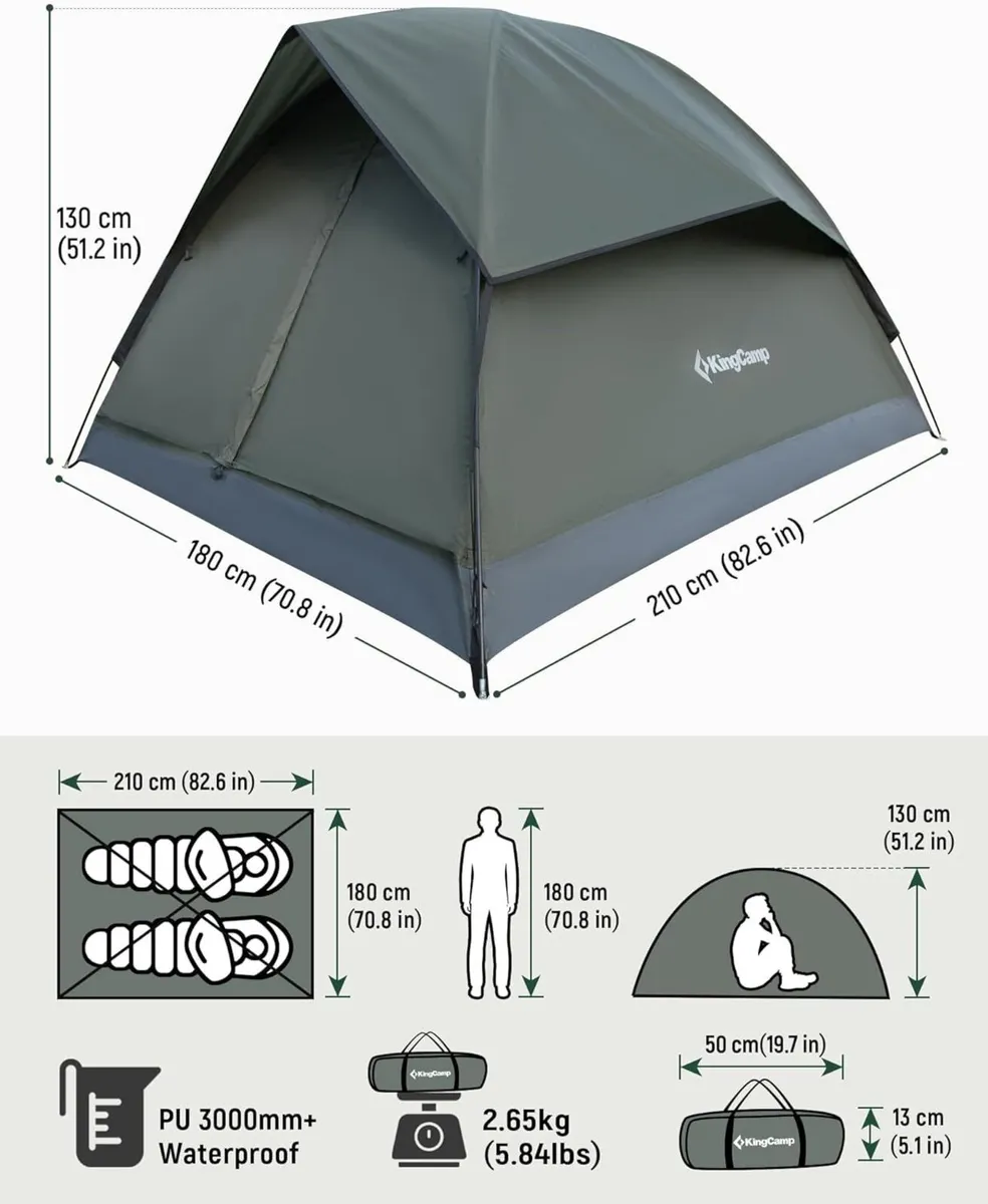 MONDOME II Camping Tent for 2 People Ultralight - Image 2