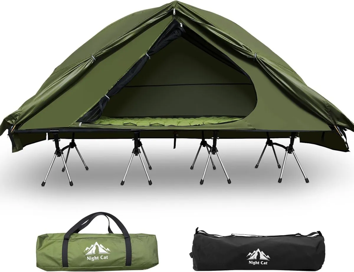 1 Man Tent Waterproof: Elevated with Camp Bed for - Image 1