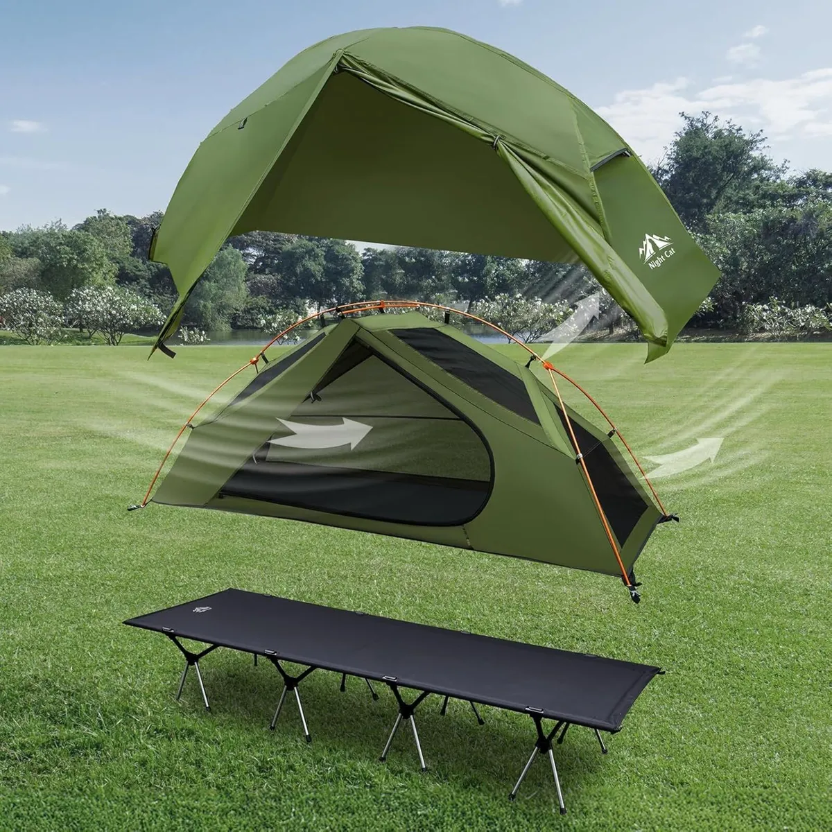 1 Man Tent Waterproof: Elevated with Camp Bed for - Image 2