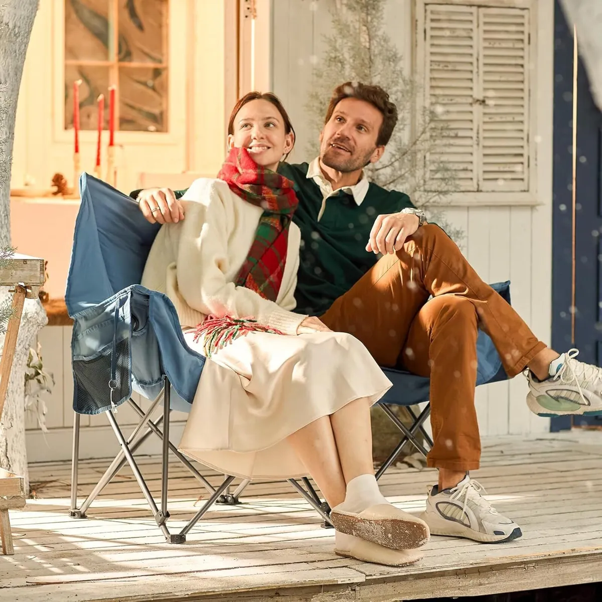 Double Camping Chair Padded Folding Sofa for - Image 2