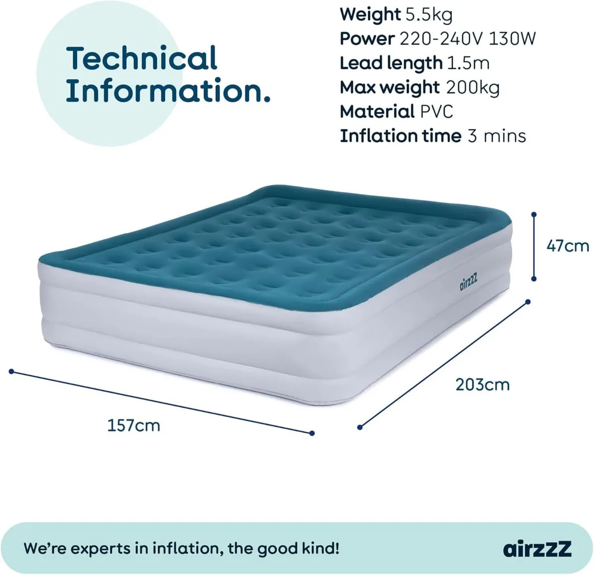 SlumberPlus Air Bed - High Raise Flocked Non Slip - Image 2
