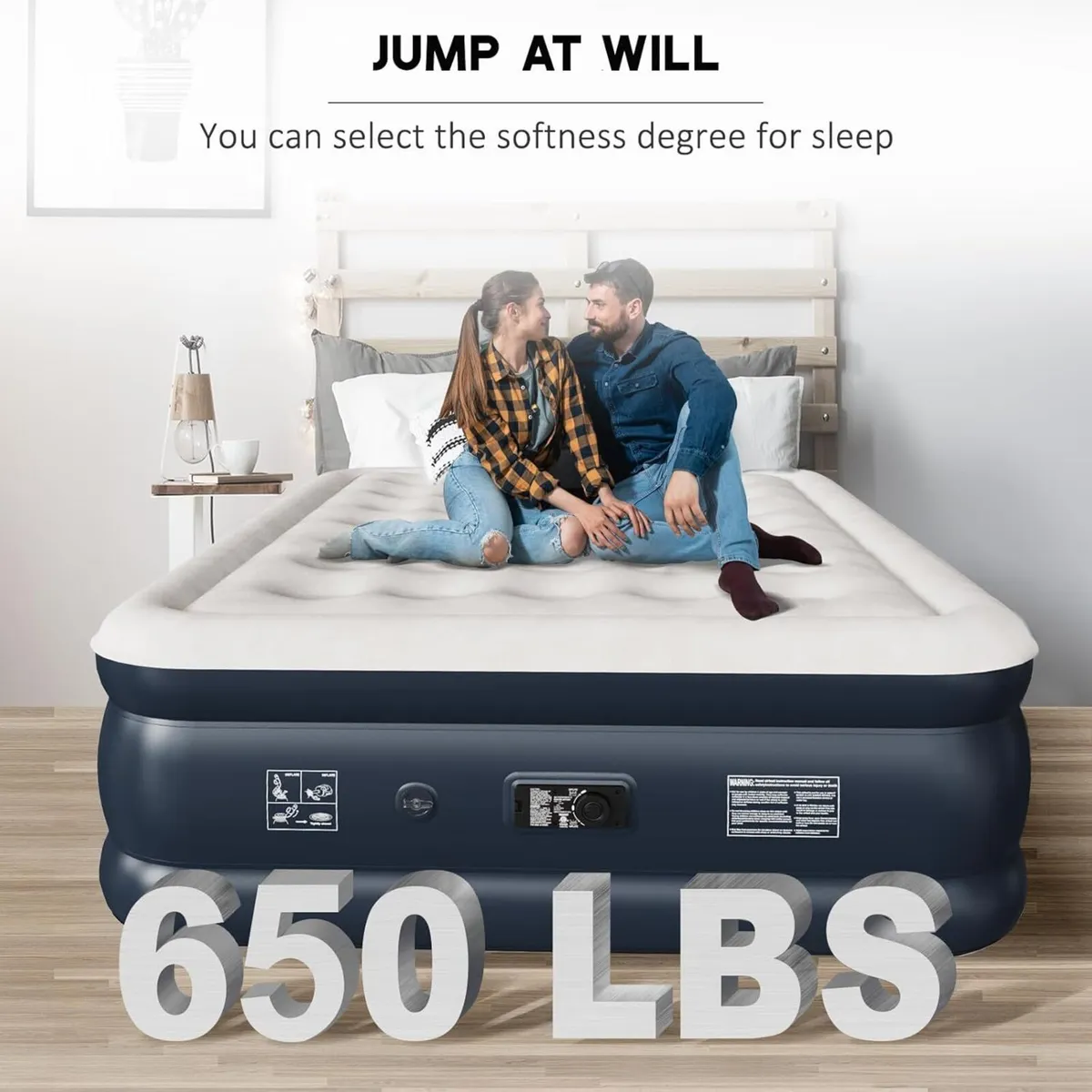 Air bed Double Inflatable mattress with Built in - Image 2