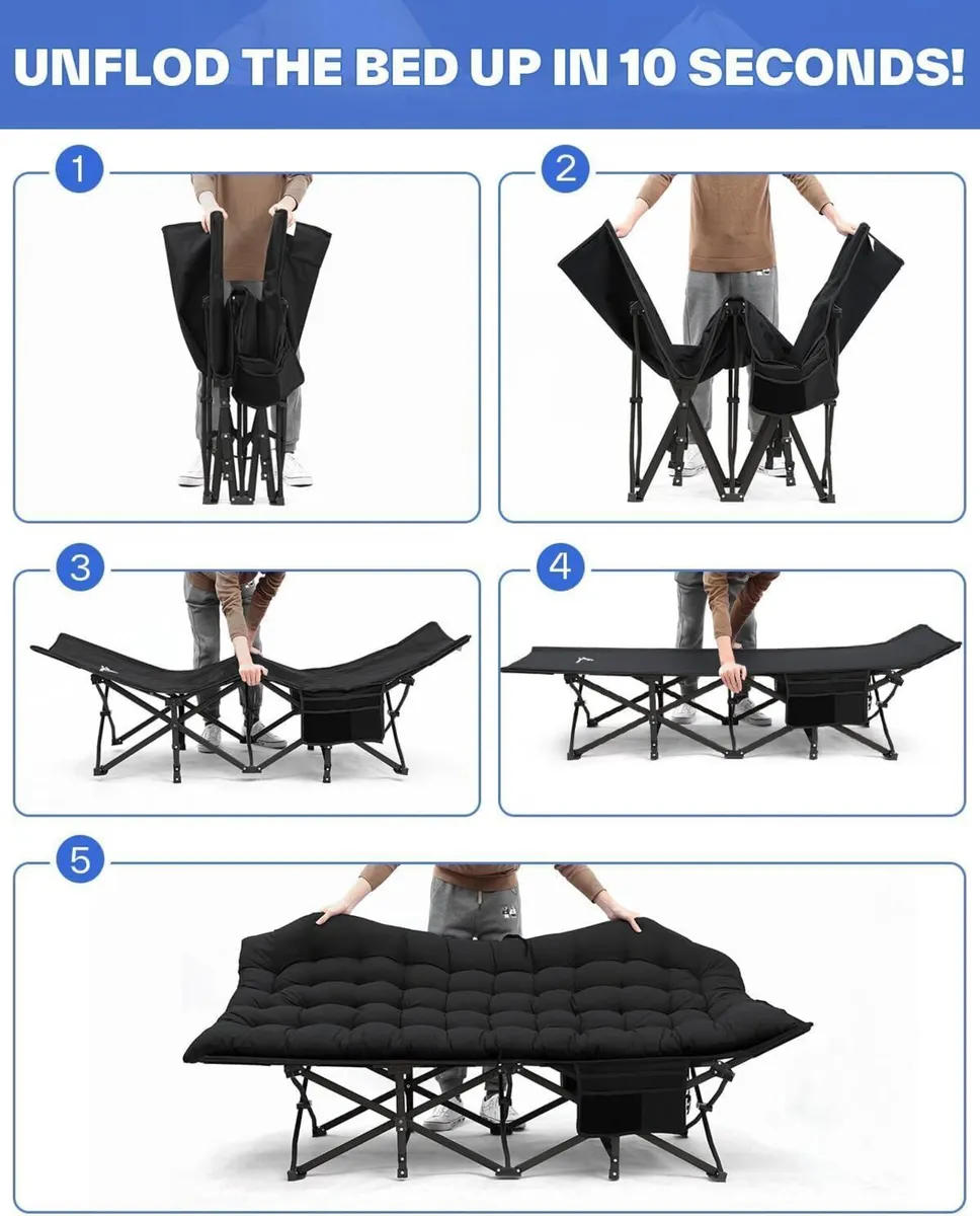 Camp Beds for Adults with 1.5 Thick Mattress - Image 4