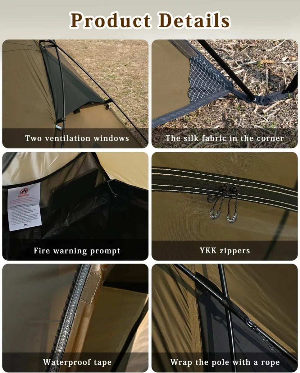 TOMOUNT Tent 1 Person Nylon Ultralight Camping - Image 4