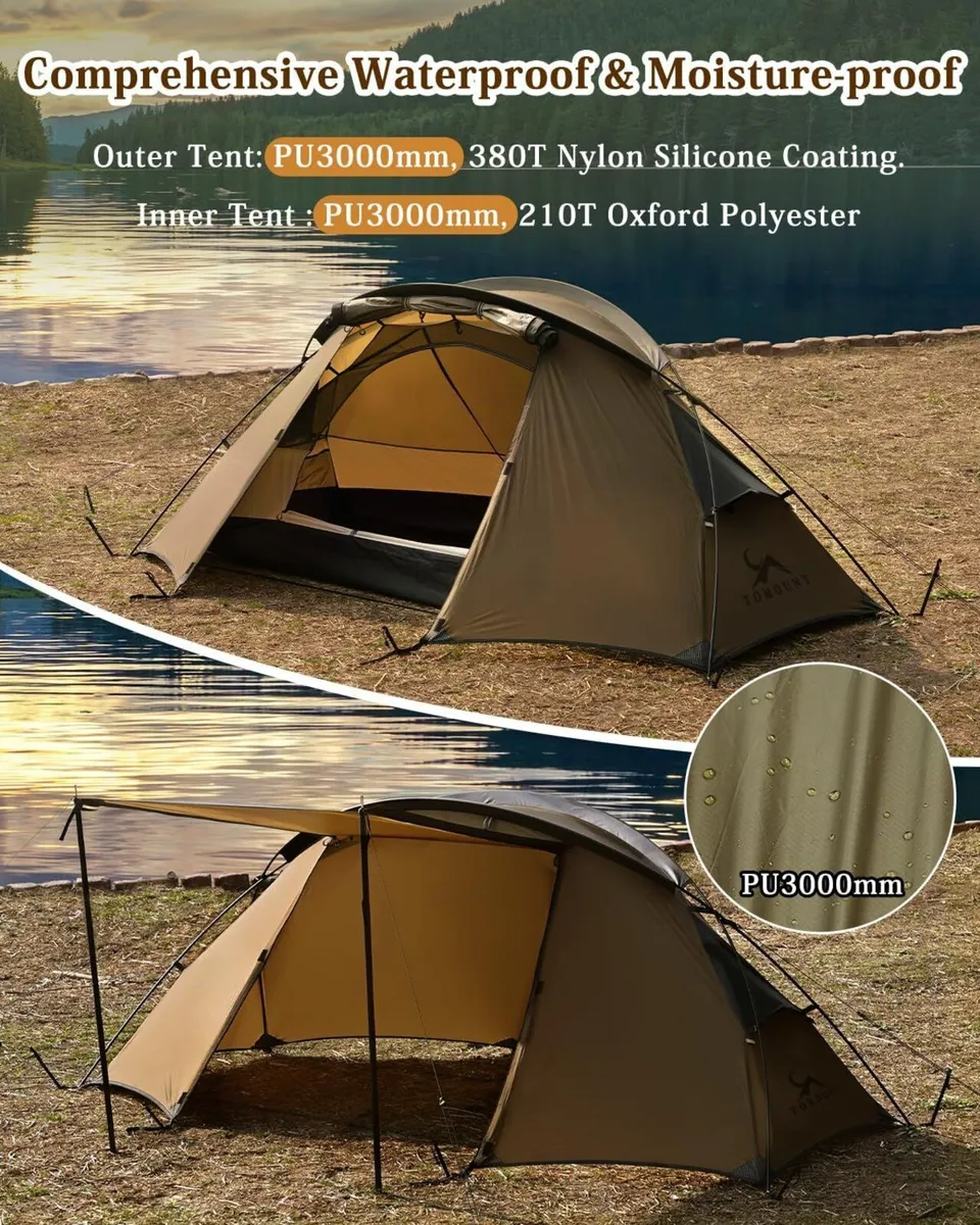TOMOUNT Tent 1 Person Nylon Ultralight Camping - Image 3