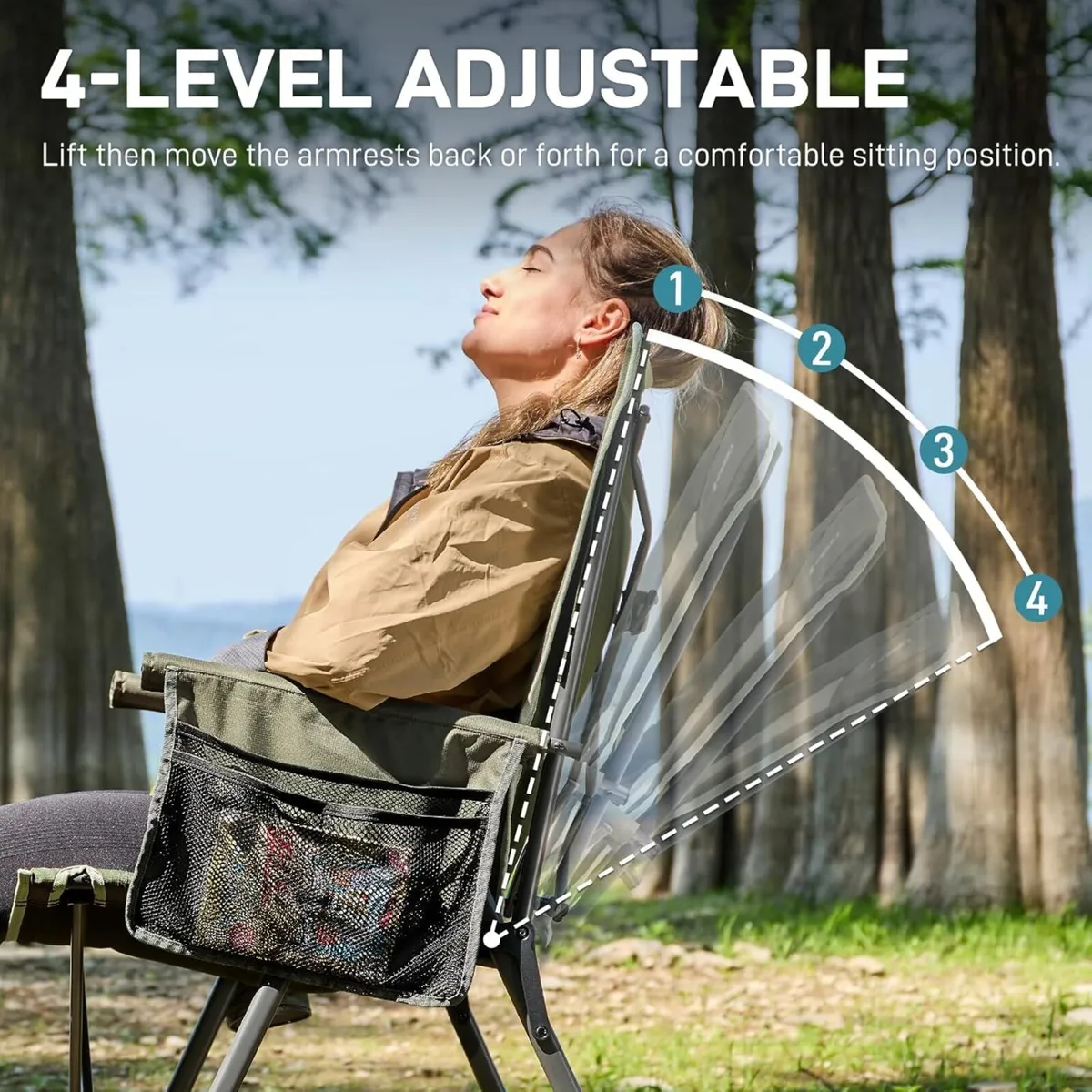 Luxury Camping Chair Folding for Adults Set of 2 - Image 4