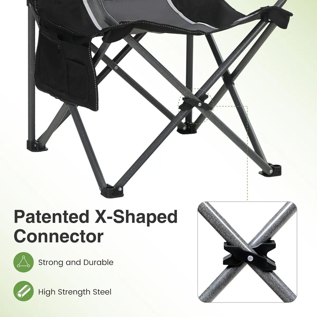 Set of 2 Camping Chair Foldable Fishing Heavy - Image 4