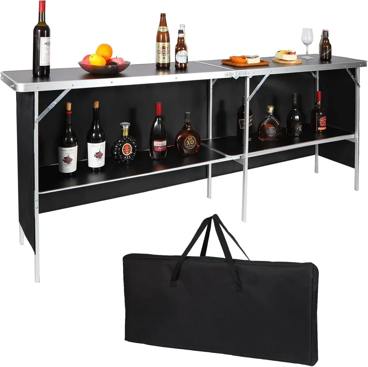 Folding Outdoor Bar Table 6.8FT Portable Pop-Up - Image 1