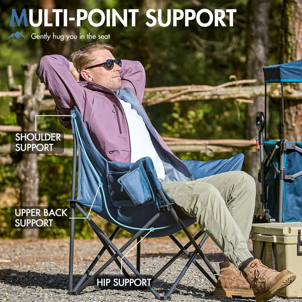 Comfy Camping Chair for Adults Deluxe Padded Tub - Image 4