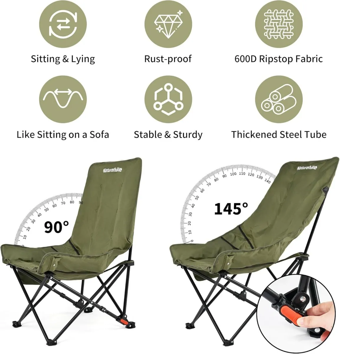 Luxury Camping Chairs for Adults Portable Garden - Image 3