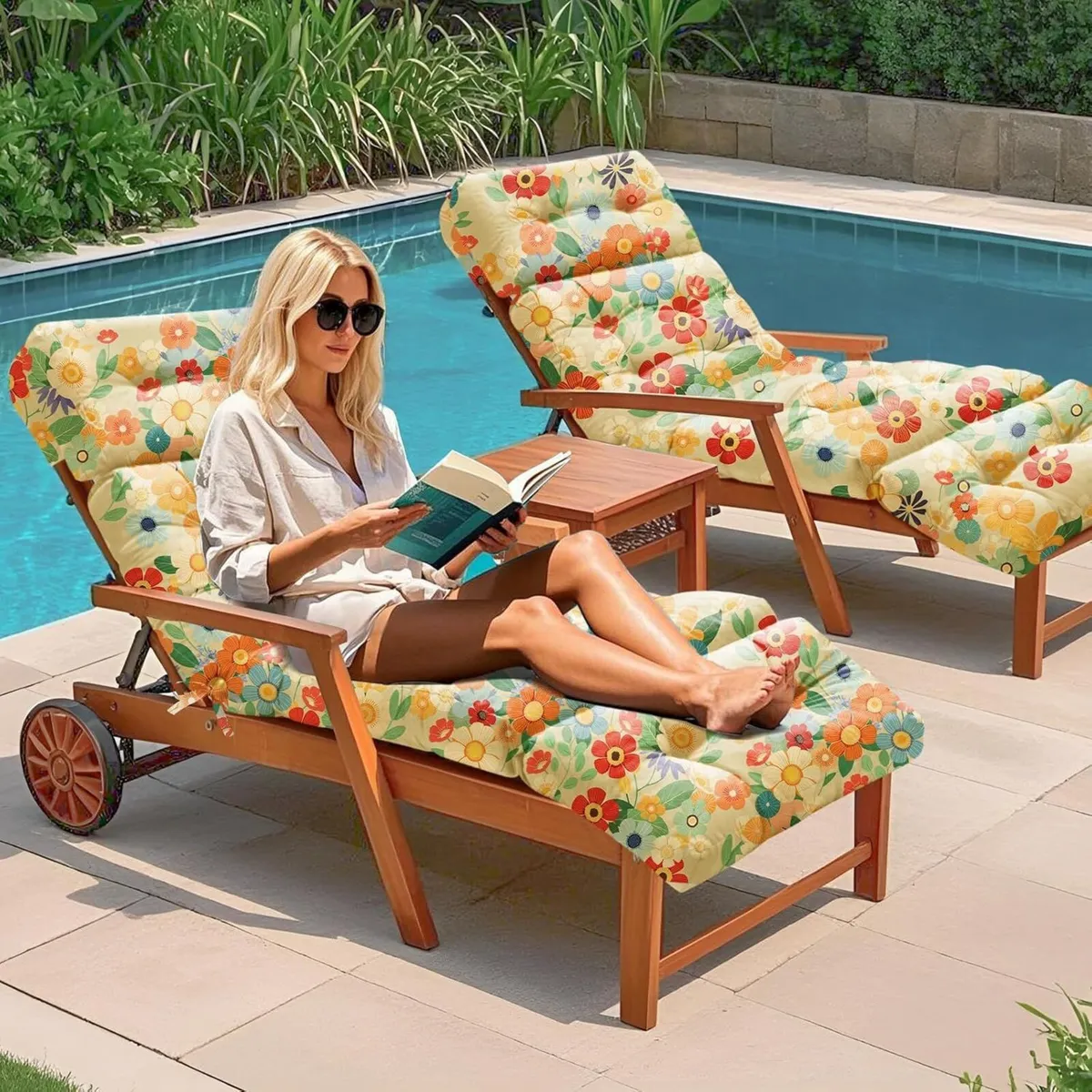 Sun Lounger Cushion Only Replacement Waterproof - Image 2