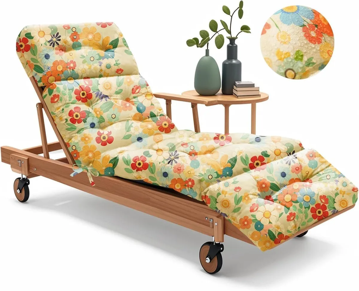 Sun Lounger Cushion Only Replacement Waterproof - Image 1