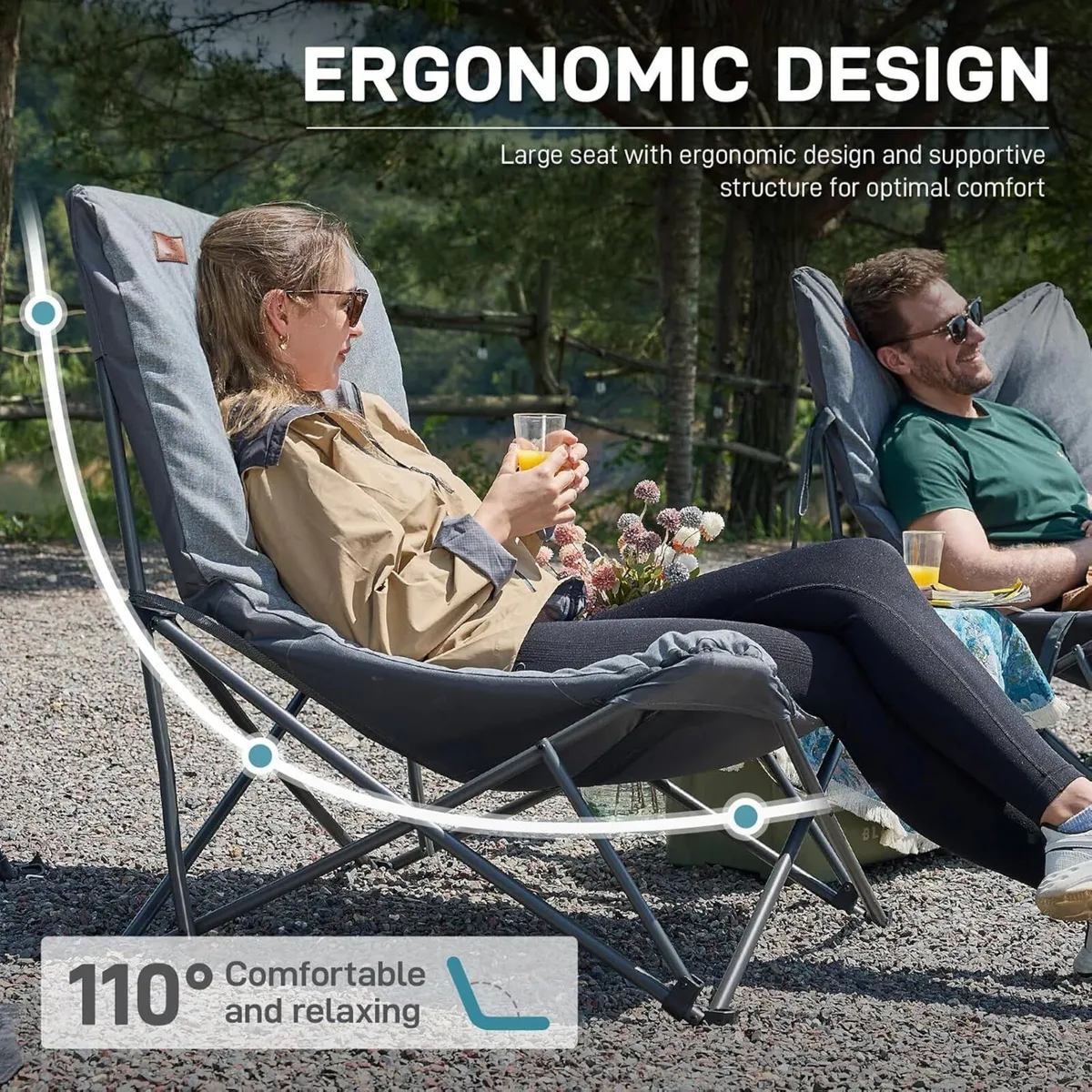 Camping Chair Folding for Adults 6cm Padded - Image 4