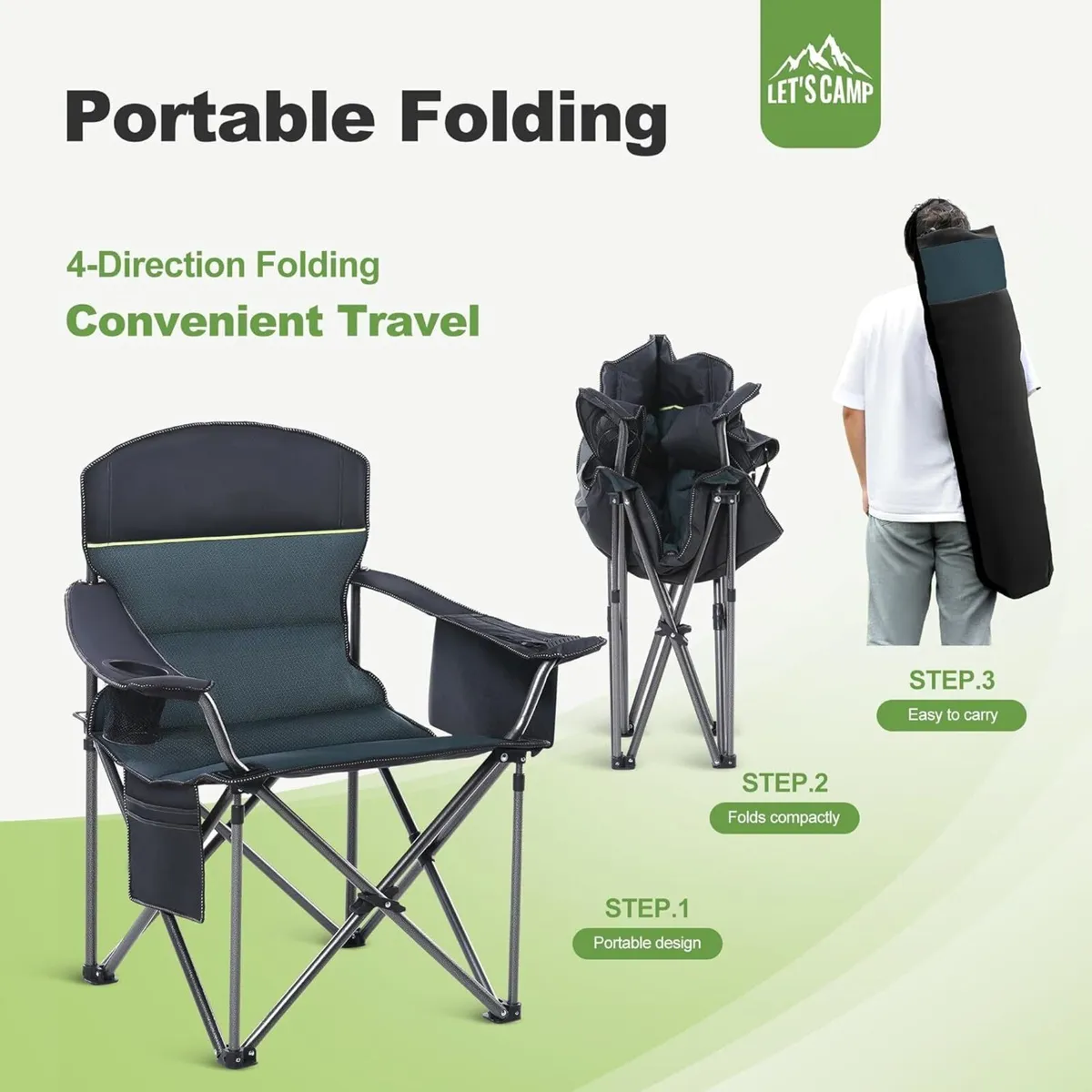 Heavy Duty Padded Outdoor Camping Folding Chair - Image 4