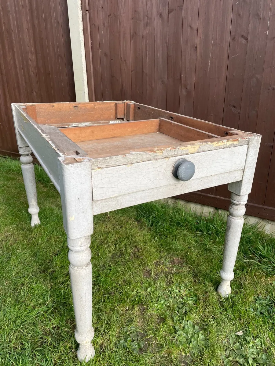 Antique Pine Table, Large Drawer, Resto Condition - Image 1