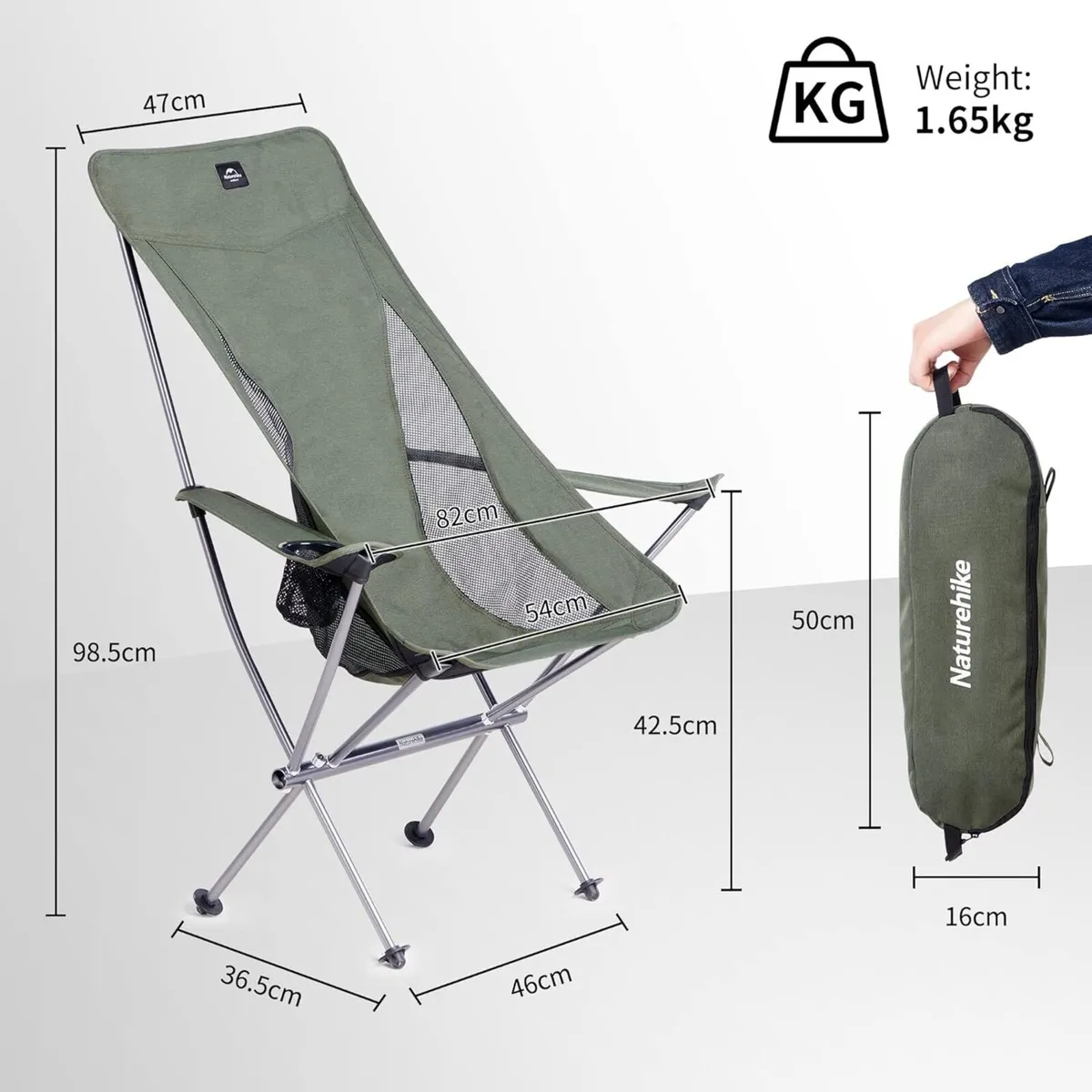 Camping Chair Lightweight Folding Compact Small - Image 3
