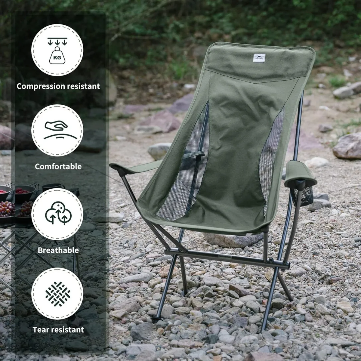 Camping Chair Lightweight Folding Compact Small - Image 4