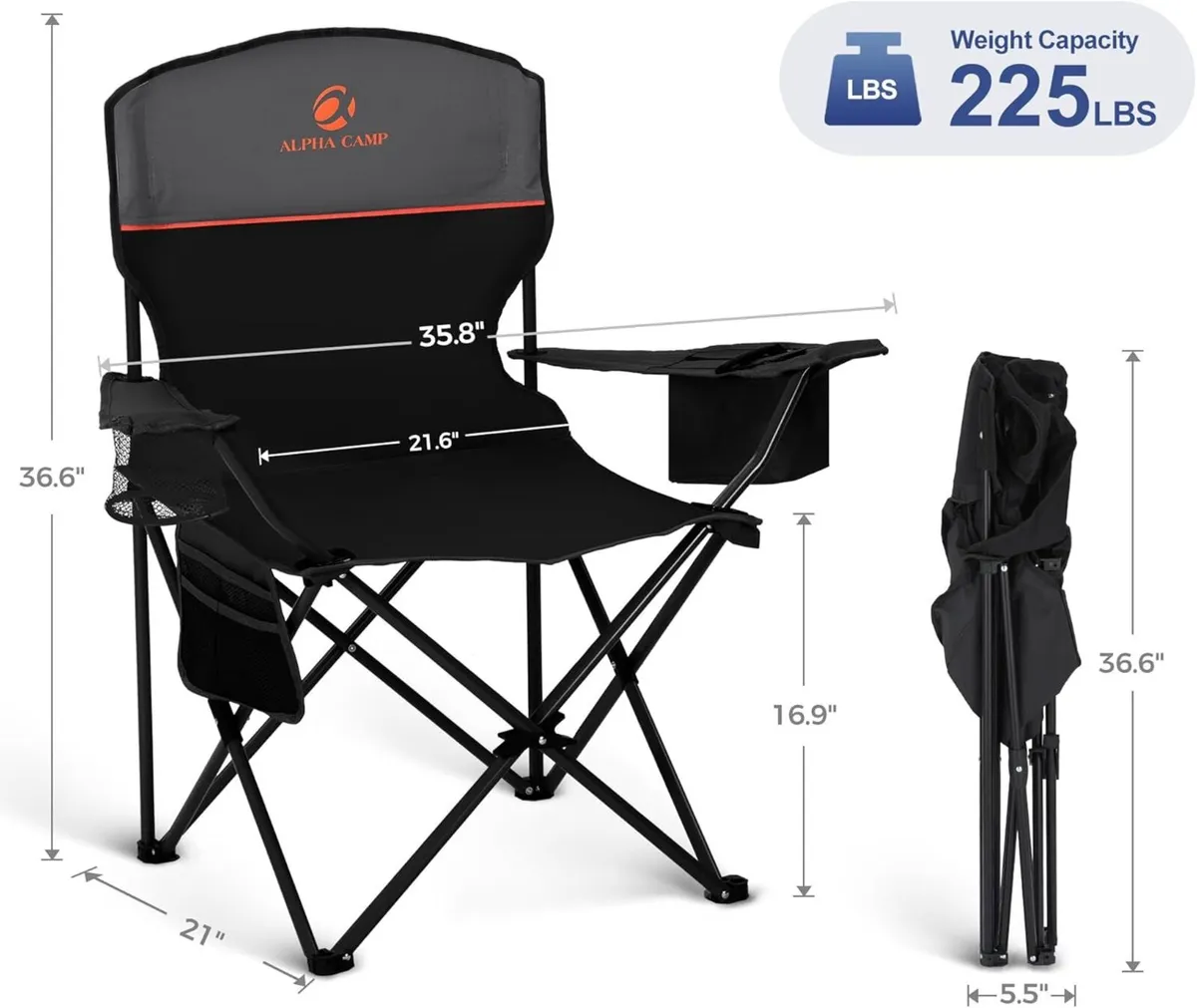Camping Chairs 2 Pack Set of Folding Chair - Image 3