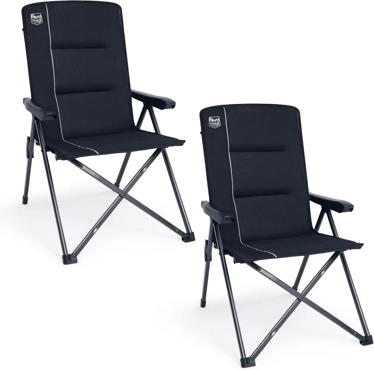 Folding Camping Chair Set of 2 Adjustable High - Image 1