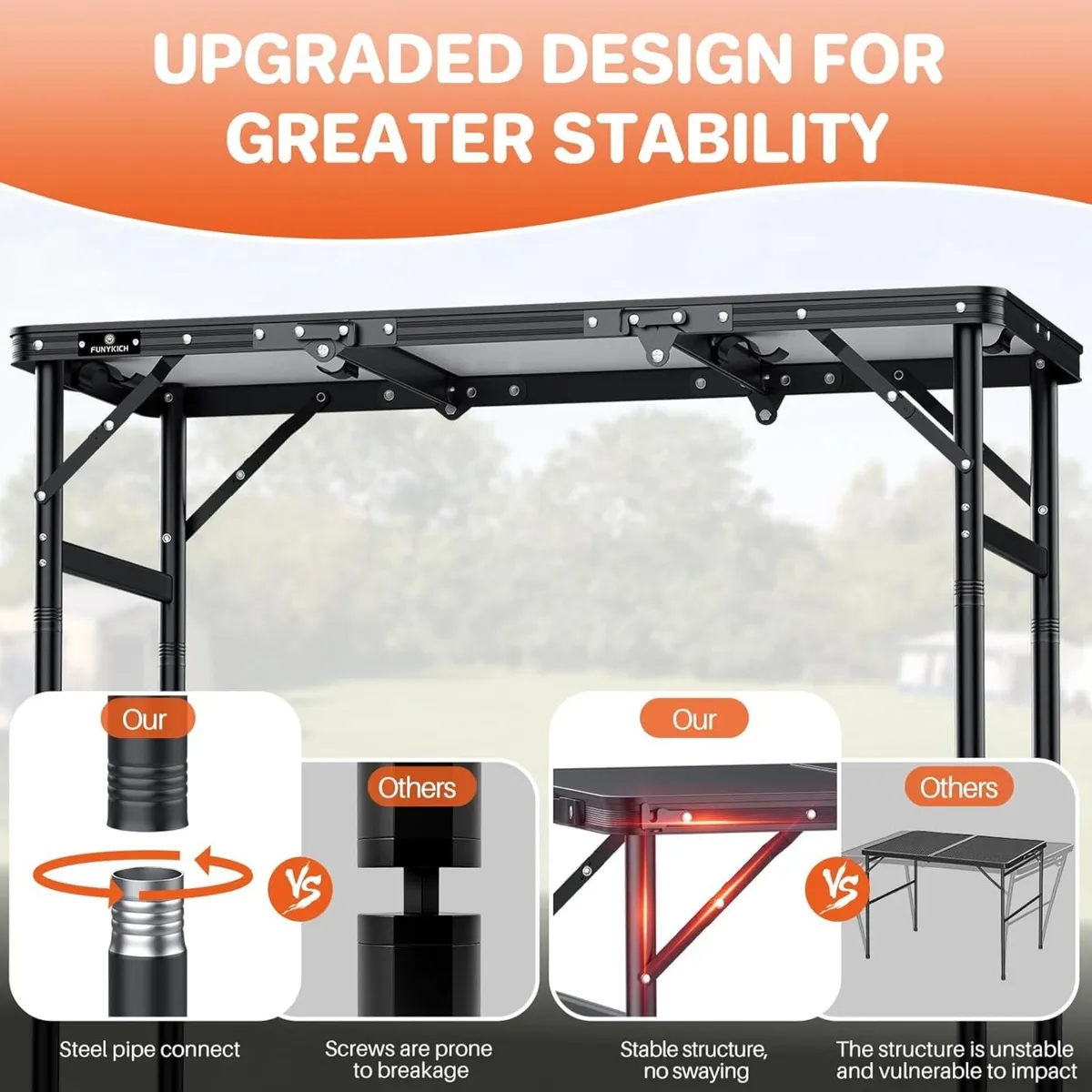 Camping Folding Table with Carrying Bag(90x40cm) - Image 3