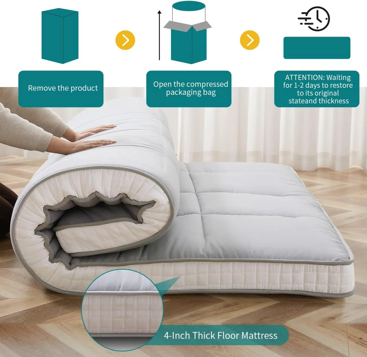 Futon Mattress Japanese Floor Thicken Foldable - Image 3