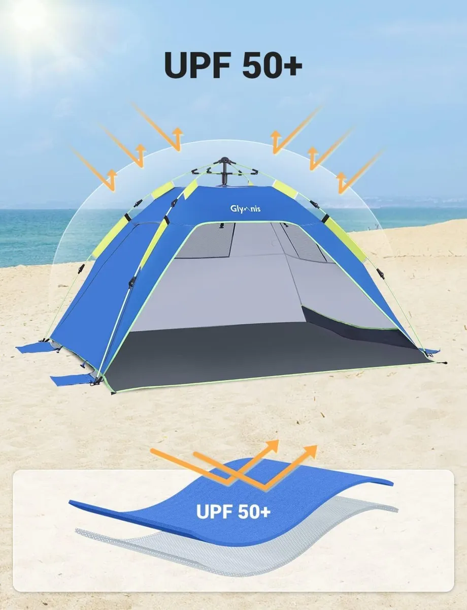 Pop Up Beach Tent 3-4 Person Instant Automatic UV - Image 4