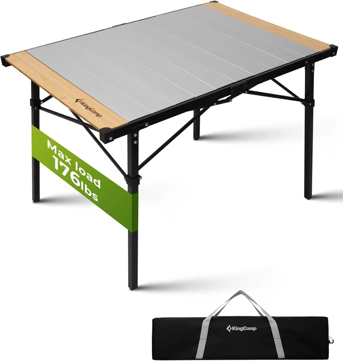 Folding Camping Table with Aluminum Frame Roll-Up - Image 1