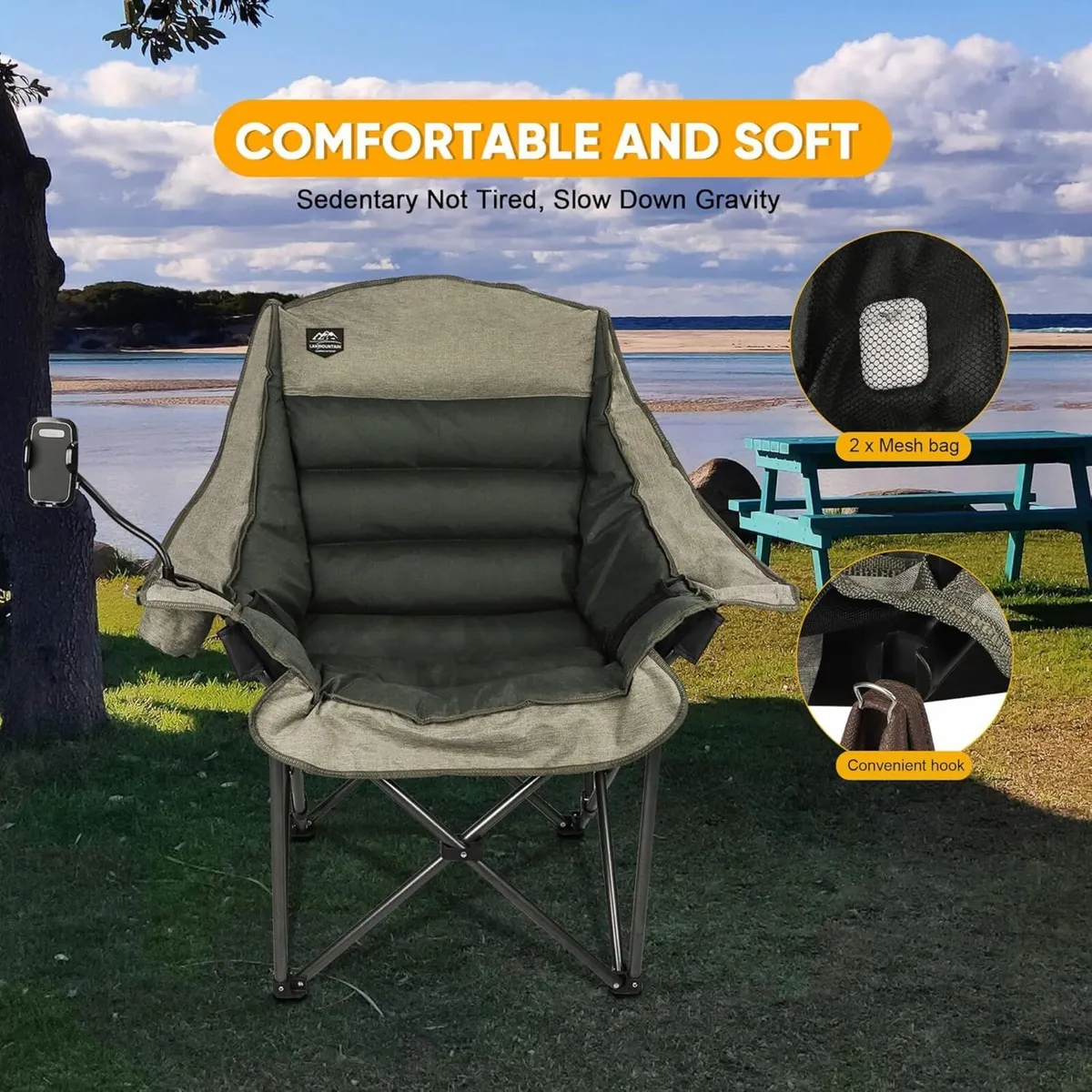 Oversized XL Folding Camping Chair Heavy-Duty - Image 4