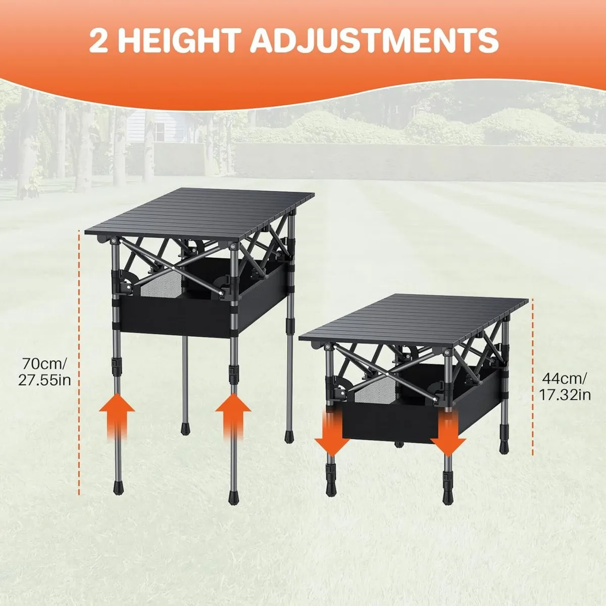 Folding Camping Table(87x40cm) Aluminum Roll-up - Image 4