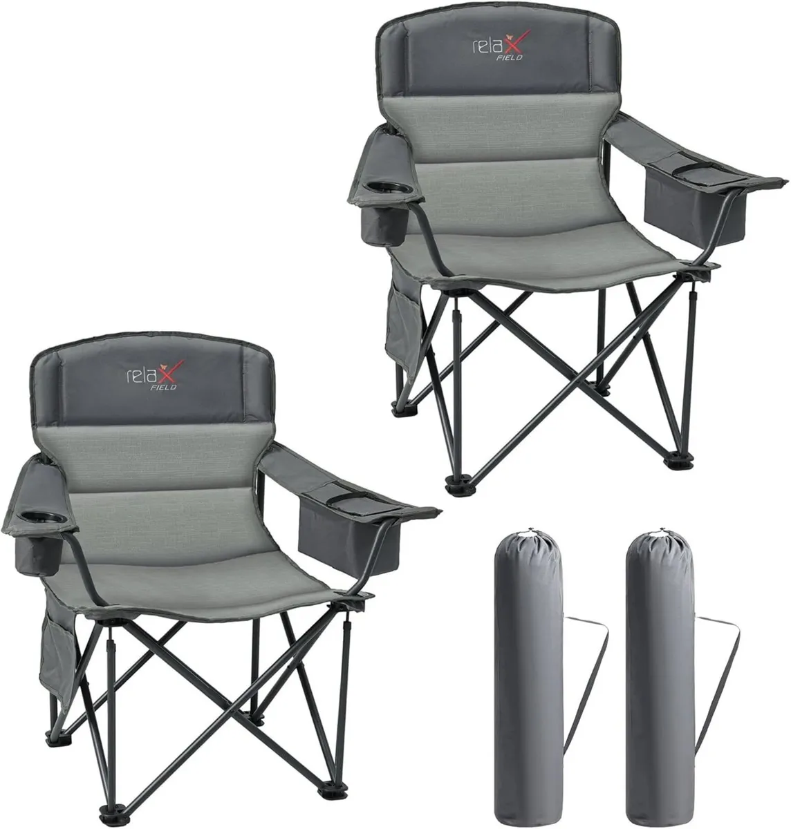 Set of 2 Oversized Camping Chairs for Adults - Image 1