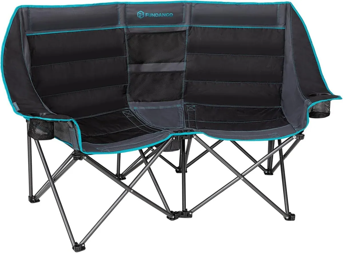 Double Camping Chairs for Adults 2 Seat Curved - Image 1