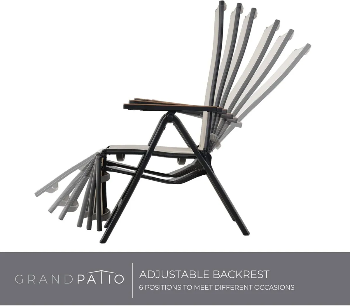 Foldable Sun Lounger Reclining Garden Chair - Image 4