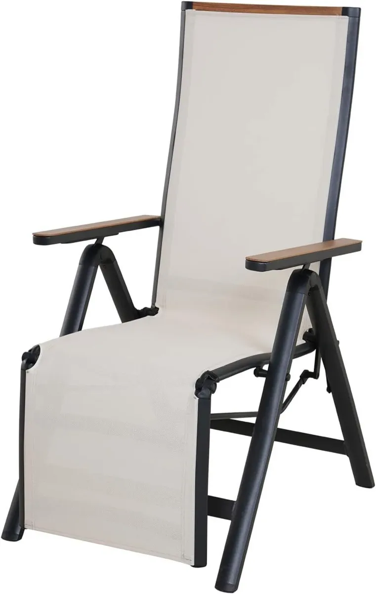 Foldable Sun Lounger Reclining Garden Chair - Image 1