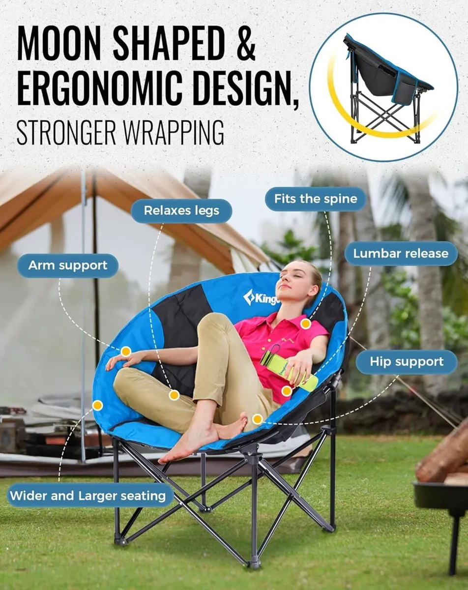 Moonchair Camping Chair Foldable Up to 150 kg - Image 4